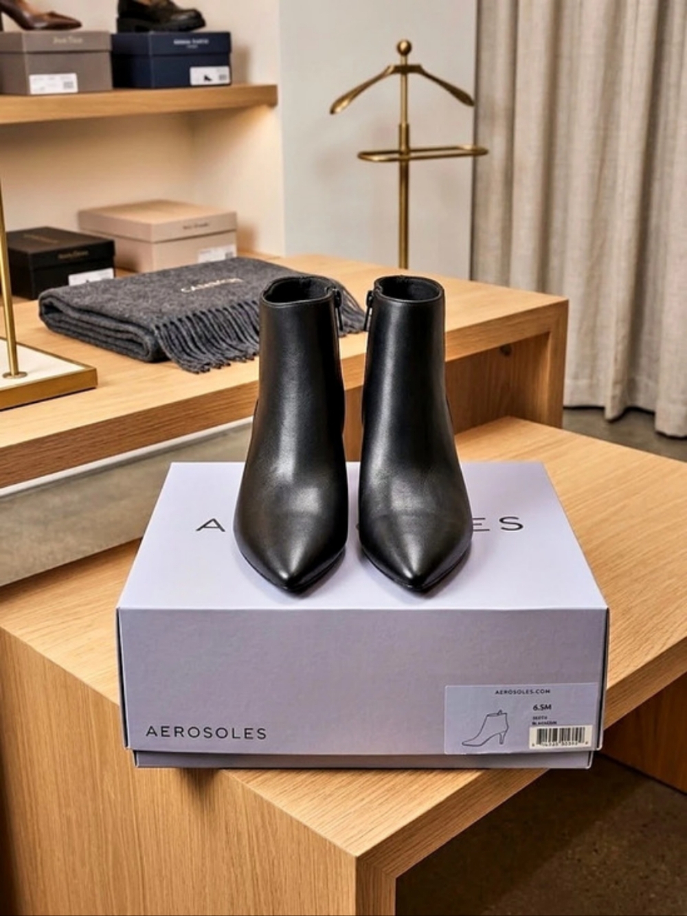 Aerosoles Edith Bootie Pointed Toe Ankle Boots Black